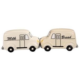 Milk and Bread Delivery Trucks Salt and Pepper Shaker Set